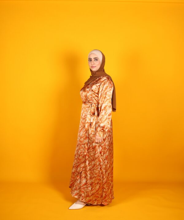 An orange satin dress - Image 5